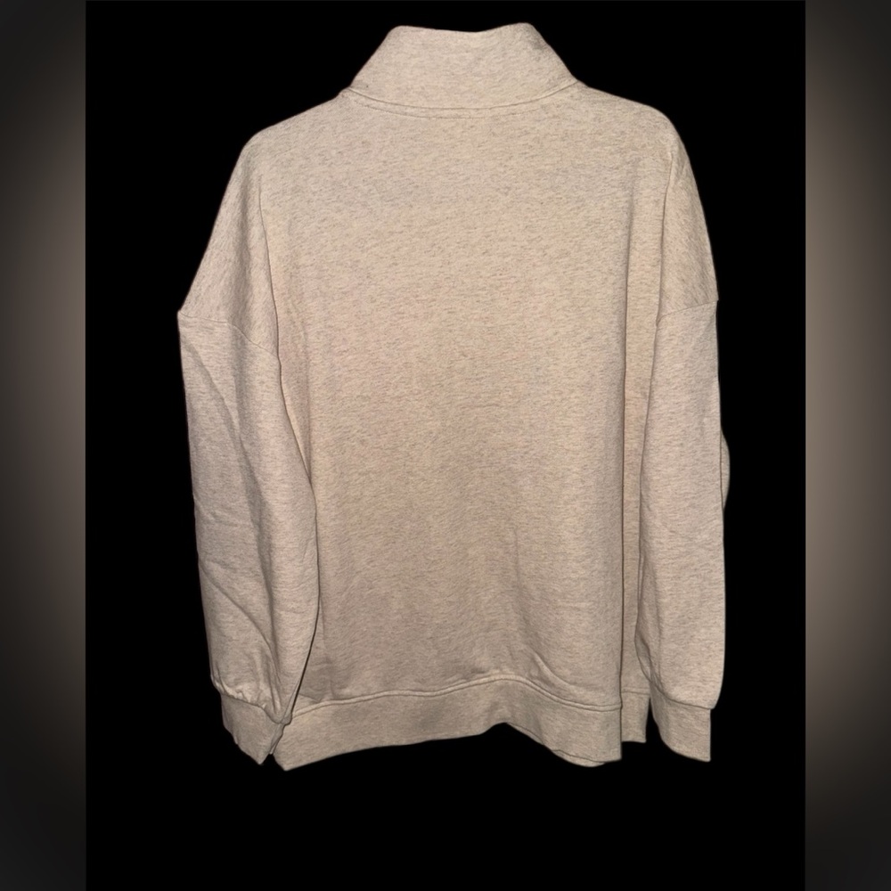 Oatmeal Heather Henley Pullover Sweatshirt | Size XL (16–18) - Picture 3 of 6